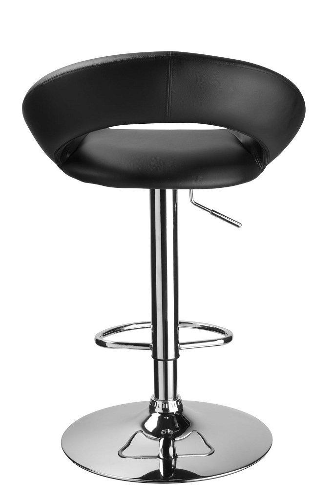 Sgabello Girevole Regolabile in Similpelle Rizzetti Higher Nero