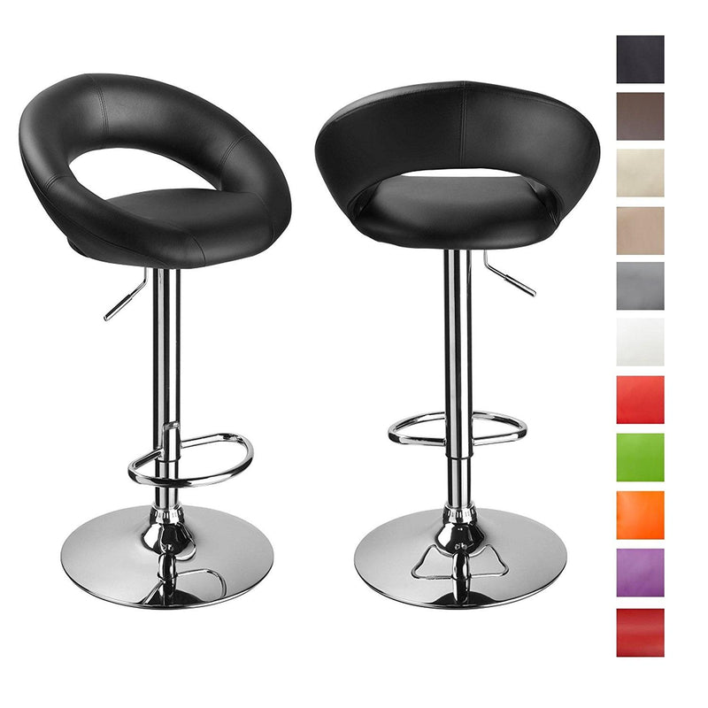 Sgabello Girevole Regolabile in Similpelle Rizzetti Higher Nero