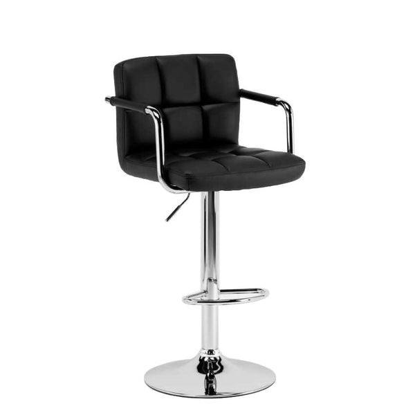 Tabouret pivotant réglable avec accoudoirs en similicuir noir Rizzetti Miranda online