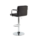 Sgabello Girevole Regolabile con Braccioli in Similpelle Rizzetti Miranda Nero