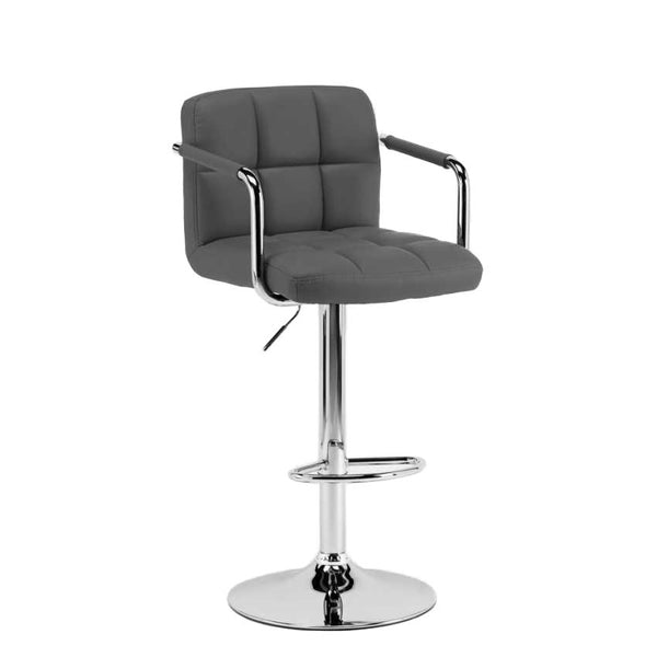 Tabouret pivotant réglable avec accoudoirs en similicuir gris Rizzetti Miranda online