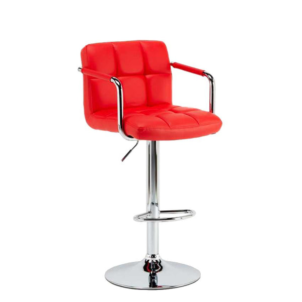 online Tabouret Pivotant Ajustable avec Accoudoirs en Simili Cuir Rizzetti Miranda Rouge