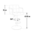 Sgabello Girevole Regolabile con Braccioli in Similpelle Rizzetti Miranda Rosso