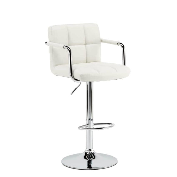 Tabouret pivotant réglable avec accoudoirs en similicuir blanc Rizzetti Miranda acquista