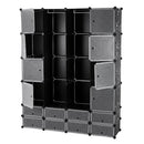 Mobile Modulare Quadrato 8+8+8 Scomparti Nero con Ricamo Rizzetti Mod24br