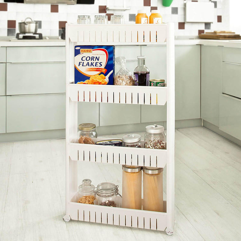 Carrello da Cucina in Polipropilene 54x12,5x103 cm 4 Ripiani Rizzetti Tiny