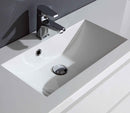 Mobile Bagno Sospeso 80 cm Lavabo 2 Cassetti + LED 30 cm Rizzetti Angela Bianco Lucido