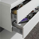 Mobile Bagno Sospeso 80 cm Lavabo 2 Cassetti + LED 30 cm Rizzetti Angela Bianco Lucido