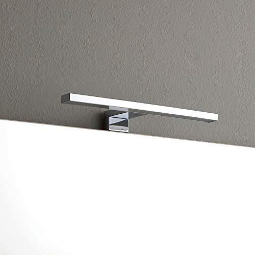 Mobile Bagno Sospeso 80 cm Lavabo 2 Cassetti + LED 30 cm Rizzetti Angela Bianco Lucido