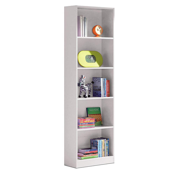 sconto Bibliothèque 5 compartiments et 5 étagères 52x25x180 cm Rizzetti Catania Blanc