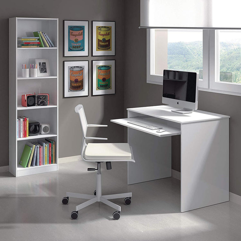 Libreria 5 Vani e 5 Ripiani 52x25x180 cm Rizzetti Catania Bianco