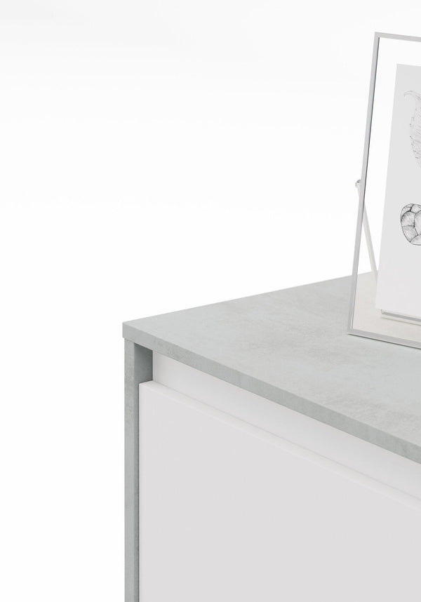 Meuble TV Mural Rangement 1 Unité Murale 2 Etagères Rizzetti Tanos Blanc et Ciment online