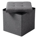 Pouf Contenitore con Coperchio in Tessuto Rizzetti Wing Grigio