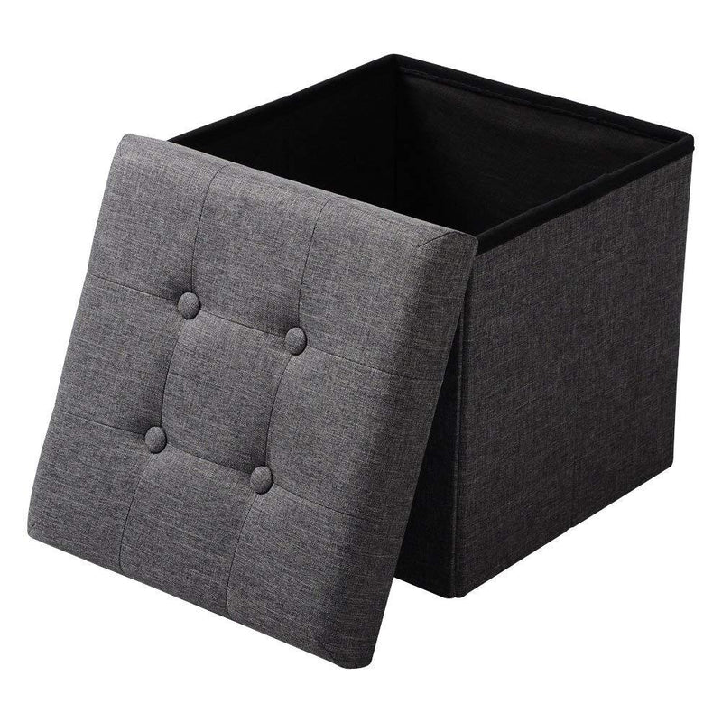 Pouf Contenitore con Coperchio in Tessuto Rizzetti Wing Grigio
