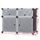 Mobile Modulare 4 Scomparti Rizzetti Madame Nero con Decorazione