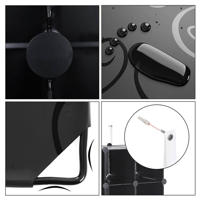 Mobile Modulare 4 Scomparti Rizzetti Madame Nero con Decorazione