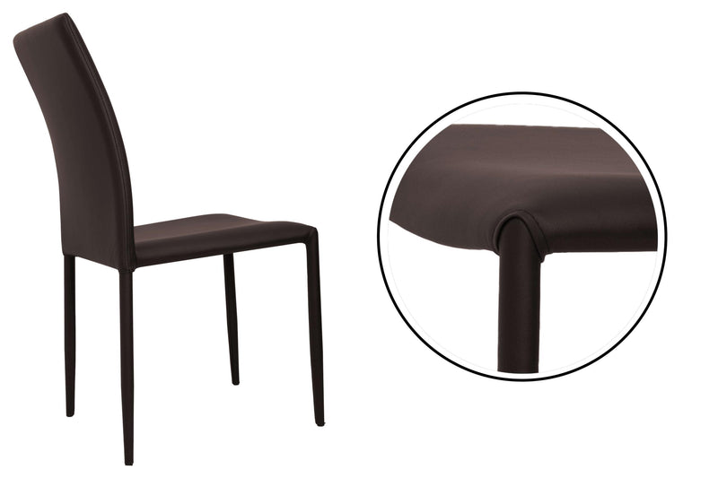 Sedia con Rivestimento in Cuoio Rigenerato Rizzetti Vanity Fango