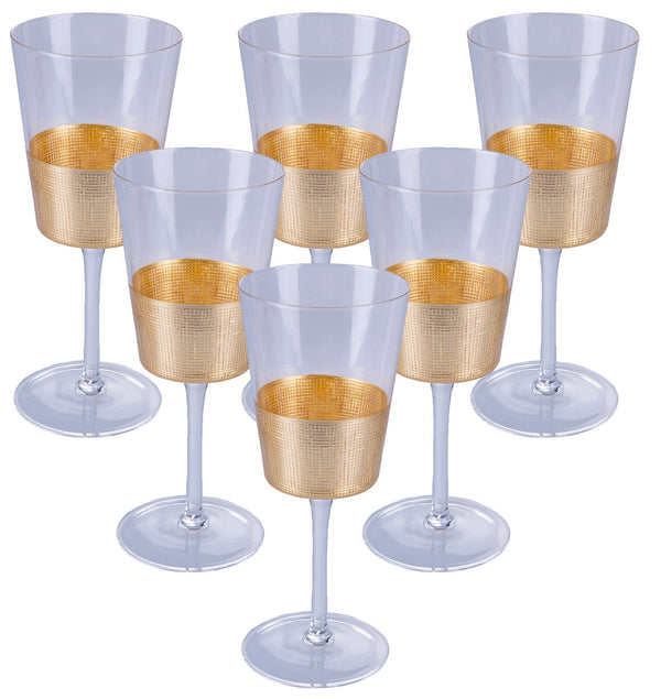 Set 6 Gobelets Gold Party en Transparent et Or Villa d'Este Home Tivoli Glass online