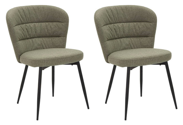 acquista Lot de 2 chaises Losanna 58x85x60,5 cm en tissu vert/noir