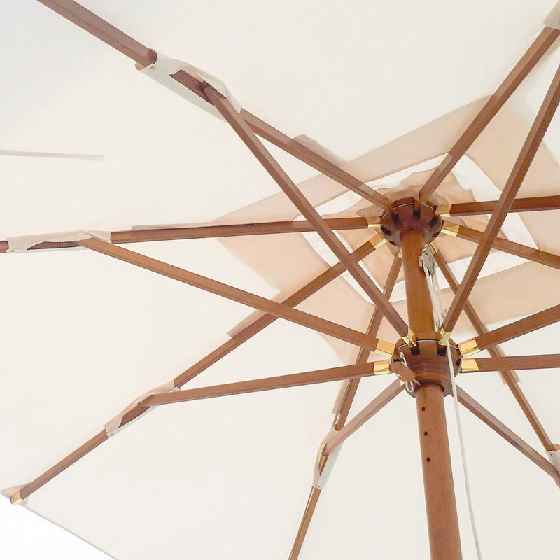 Ombrellone da Giardino 2,2x2,2 m Palo Ø48 mm in Legno Telo in Acrilico Ecrù