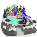 Villaggio Natalizio 20x19x16 cm in Resina con Luci Suoni e Movimento