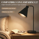 Set di 2 Lampade da Tavolo Moderne 30x15x40,5 cm con Porte USB Attacco E27 in Acciaio Nero      