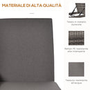 Set 2 Lettini Prendisole con Tavolino in Rattan  Grigio