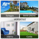 Set 2 Lettini Prendisole con Tavolino in Rattan  Grigio