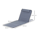 Set 2 Spiaggine Pieghevoli 48x134x45 cm Tappetino Portatile  Grigio