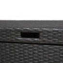 Set Salotto da Giardino in Rattan Divano 2 Poltrone e Tavolo Contenitore  Nero e Bianco