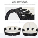 Set Salotto da Giardino in Rattan Divano Circolare con Tettuccio  Nero e Beige