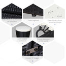 Set Salotto da Giardino in Rattan Divano Circolare con Tettuccio  Nero e Beige