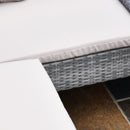 Set Salotto da Giardino in Rattan 2 Divani Angolari Tavolino 2 Sgabelli  Grigio