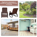 Sedia a Dondolo da Giardino Reclinabile e Pieghevole in Rattan  Marrone