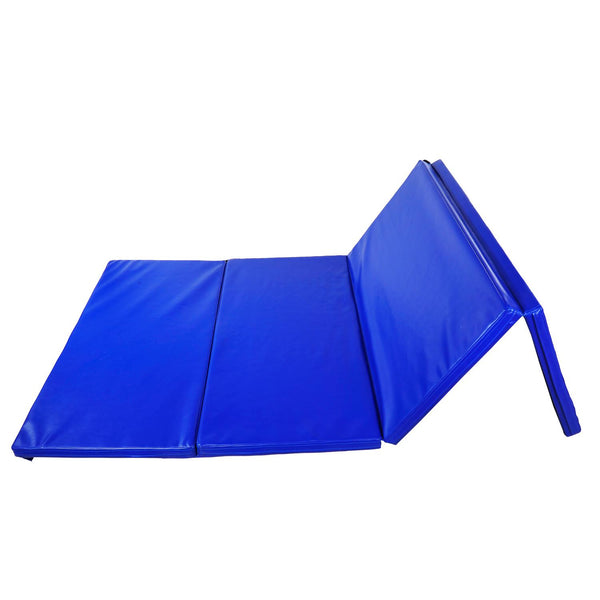 sconto Tapis de Fitness Pliable 245x115x5 cm en EPE et Similicuir Bleu