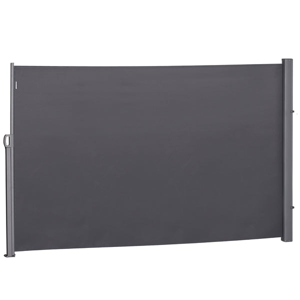 sconto Store latéral brise-vue pour jardin 3x1,60m en aluminium et tissu gris