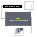 Tenda Laterale Frangivista da Giardino 3x1,60m in Alluminio e Tessuto  Grigio