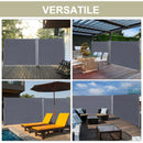 Tenda Laterale Frangivista da Giardino 3x1,60m in Alluminio e Tessuto  Grigio