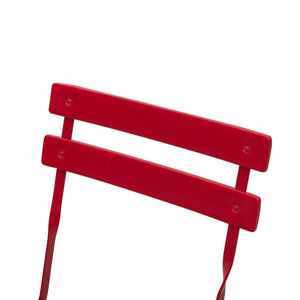 Ensemble de Table Basse et 2 Chaises de Jardin Pliantes en Acier Rouge sconto