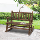 Panchina da Giardino a Dondolo 2 Posti 112x67x93 cm in Legno di Abete  Rustico