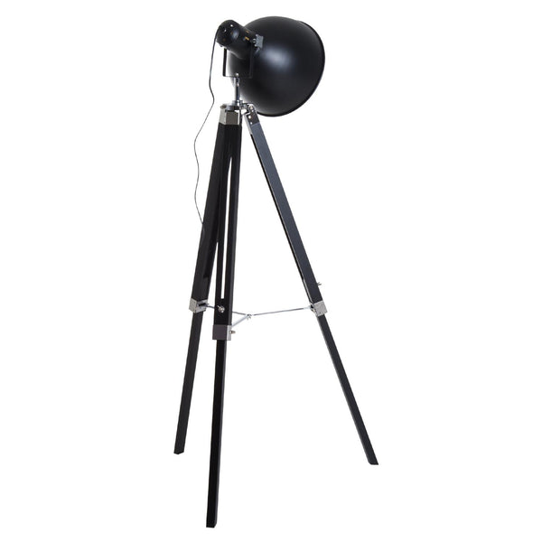 Lampadaire tripode en bois et abat-jour en métal Hauteur 102/152cm Noir online