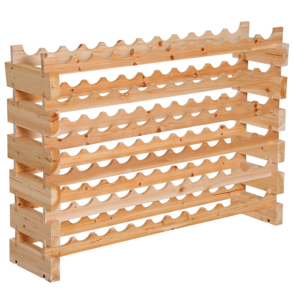 Scaffale Portabottiglie 6 Ripiani 72 Bottiglie 114x28x80 cm in Legno di Pino sconto