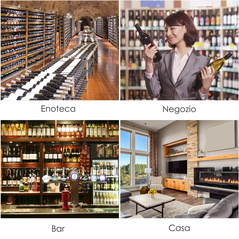 Scaffale Portabottiglie 6 Ripiani 72 Bottiglie 114x28x80 cm in Legno di Pino 