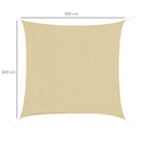 Tenda Vela da Giardino Quadrata 3,6x3,6 m  Beige