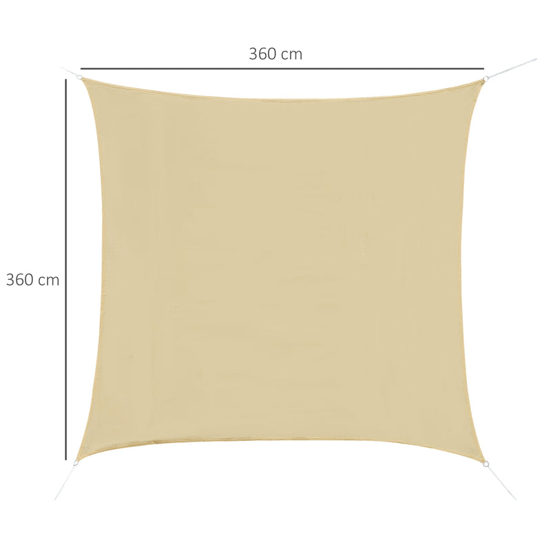 Tenda Vela da Giardino Quadrata 3,6x3,6 m  Beige