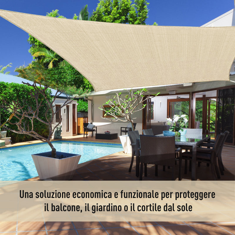 Tenda Vela da Giardino Quadrata 3,6x3,6 m  Beige