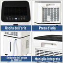 Deumidificatore 2L Massimo 25m2 Capacità 11,2L/24h 178W  Bianco