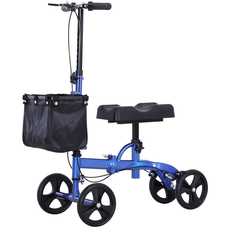 Deambulatore Pieghevole per Ginocchio 4 Ruote  Blu