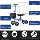 Deambulatore Pieghevole per Ginocchio 4 Ruote  Blu