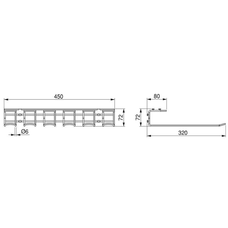 Portabicchieri Sottopensile 32 cm Porta Calici Coppe in Acciaio Emuca Cromato
